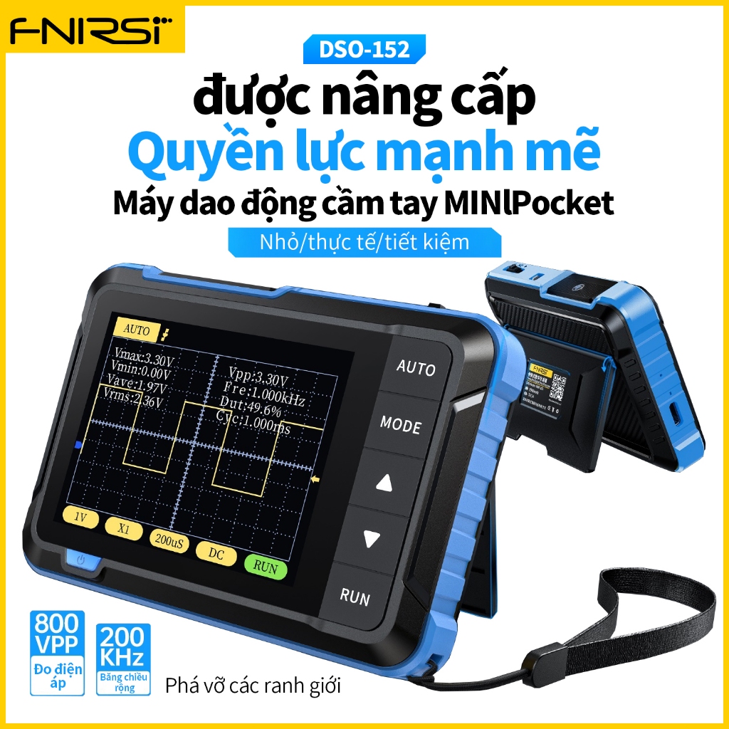 FNIRSI DSO152 Handheld Pocket-size Digital Oscilloscope Kit 2.4" TFT SMD Soldered + Acrylic DIY Case