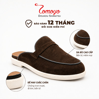 Giày Sục Nam Da Lộn (mule shoes) TOMOYO TMN51202 – Da Thật, Đế Êm Nhẹ - Mule Loafer