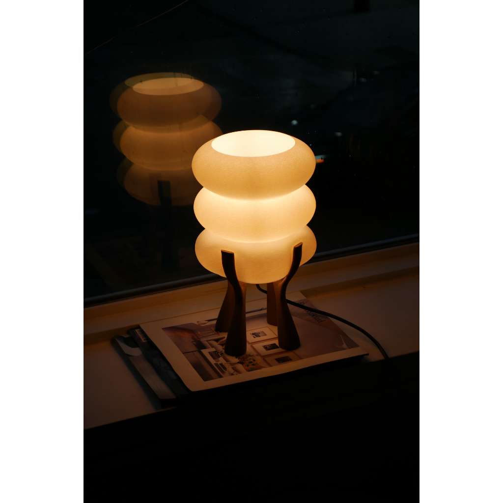 Materials: Pla; Lamp shade material: Plastic Width: 6 inches Height: 13 inches Meet STAC, my 3D prin