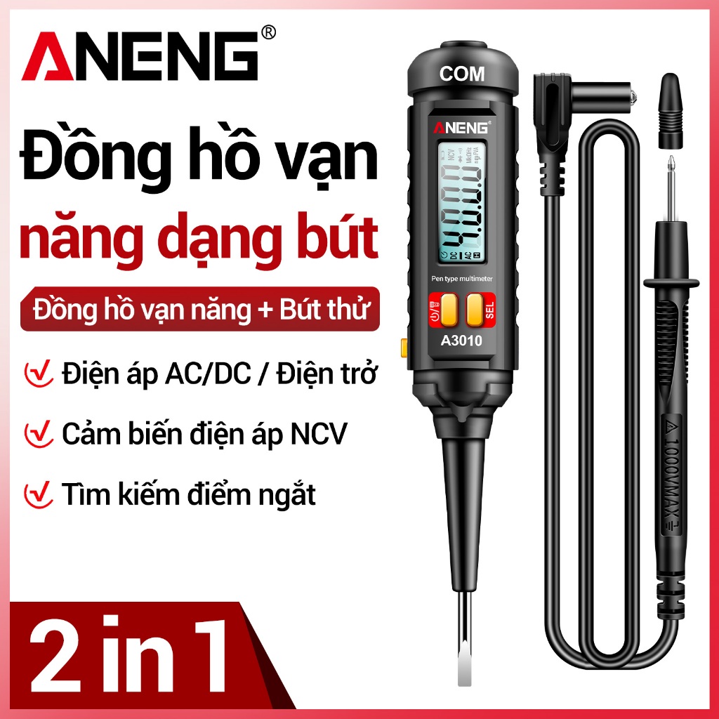 ANENG A3010 4000 Đếm Đồng hồ vạn năng bút đa năng 2 trong 1 Máy có độ chính xác cao kỹ thuật số