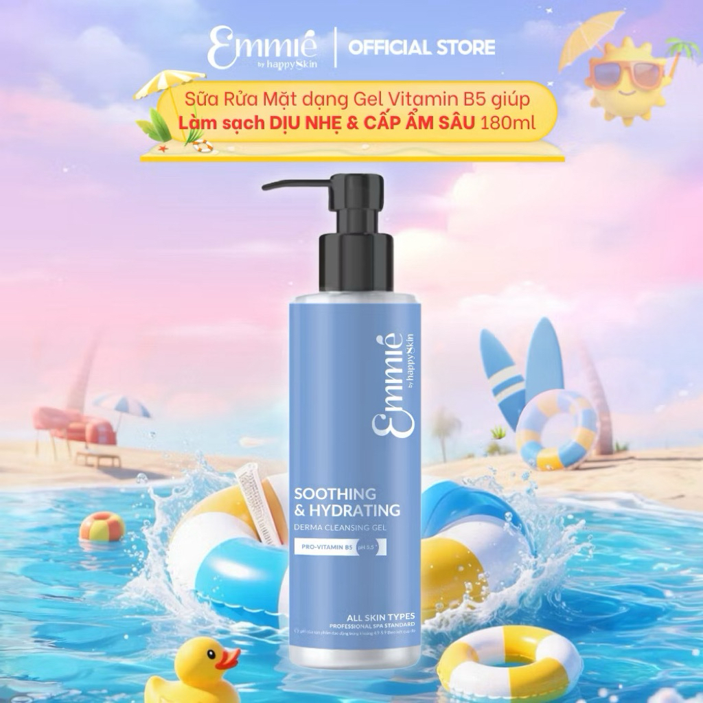 [MUA 2 GIẢM 100K] 1 Gel Rửa Mặt Emmié Pro Vitamin B5 Dịu Nhẹ và Cấp Ẩm Sâu Emmie by Happy Skin 180ml