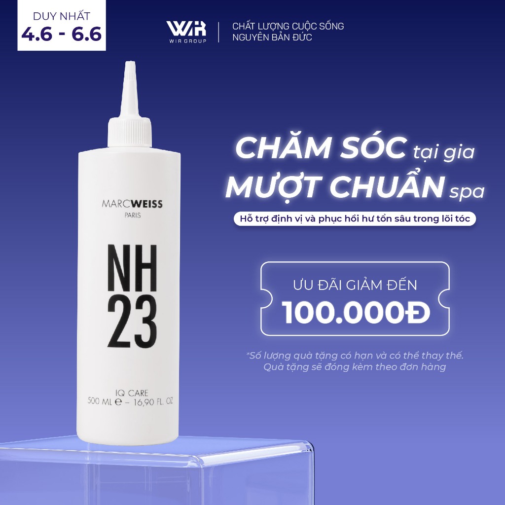 Nước thần treatment NH23 IQ CARE 500ml Công Nghệ Tỏa Nhiệt Phục Hồi Tóc Hư Tổn Sau 23s | Leben Việt 