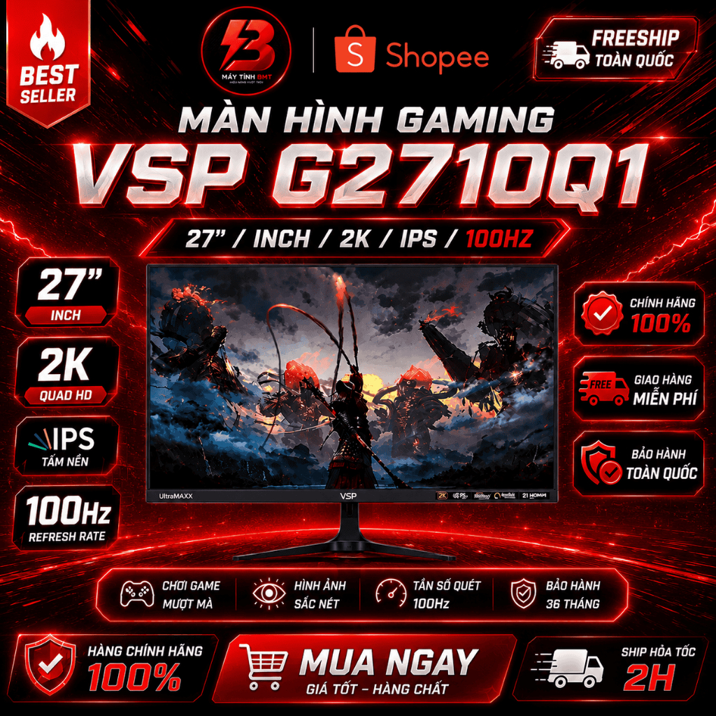 Màn hình Gaming VSP G2710Q1 27/inch/2K/IPS/100Hz