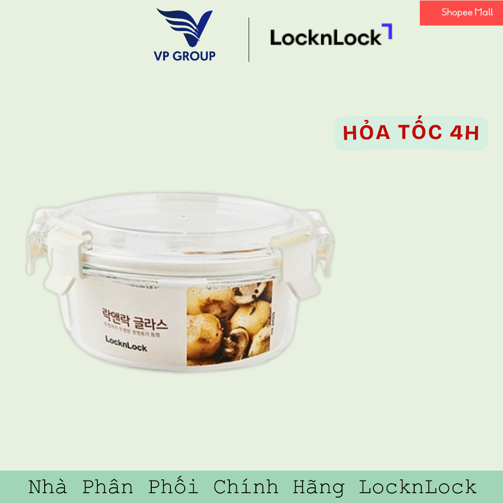 Hộp thủy tinh chịu nhiệt nắp vòm nhựa Tritan LocknLock 950ML - LLG896 -  Màu trắng