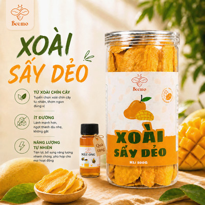 Xoài Sấy Dẻo Beemo – Xoài Sấy Tự Nhiên Từ Xoài Chín Cây, Dẻo Ngọt
