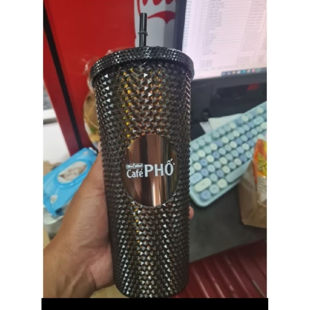 Ly Kim Cương Đen Cafe Phố 700ml to khủng MacCoffee Chính Hãng sành điệu