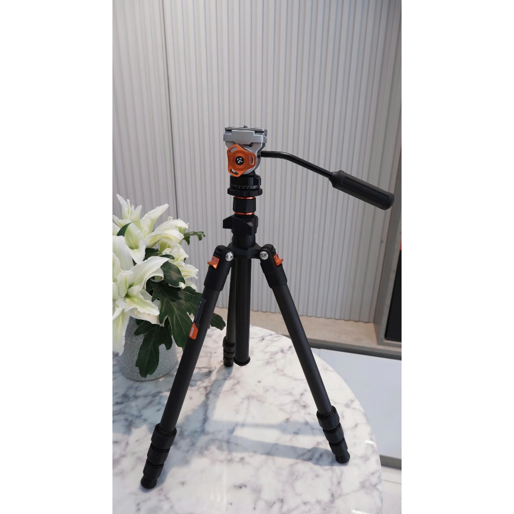 Chân Máy ảnh Tripod K&F Concept Carbon Video K254C2 + FH-03 ( KF09.199