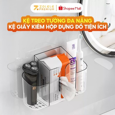 Kệ Dán Tường Đựng Đồ Nhà Tắm Tiện Ích Tích Hợp 2 Trong 1 Đựng Giấy Và Đồ Vệ Sinh Zolele 8187
