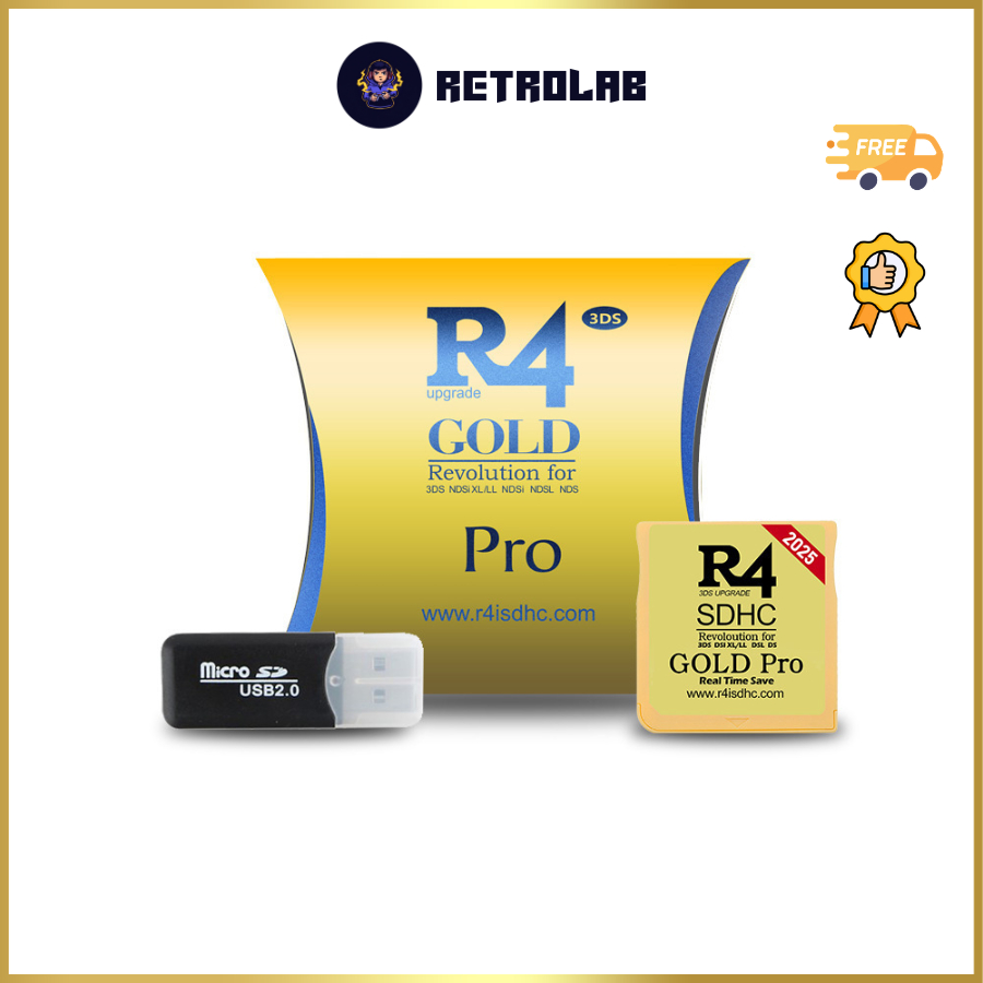 Thẻ R4 Gold Nintendo DS, DS Lite, DSI, 2DS, 3DS - Hỗ trợ cài Game miễn phí