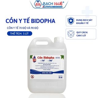 Cồn 70 độ và Cồn 90 độ  Bidopha Can 5 Lít – dung dịch diệt khuẩn thiết bị y tế và gia đình