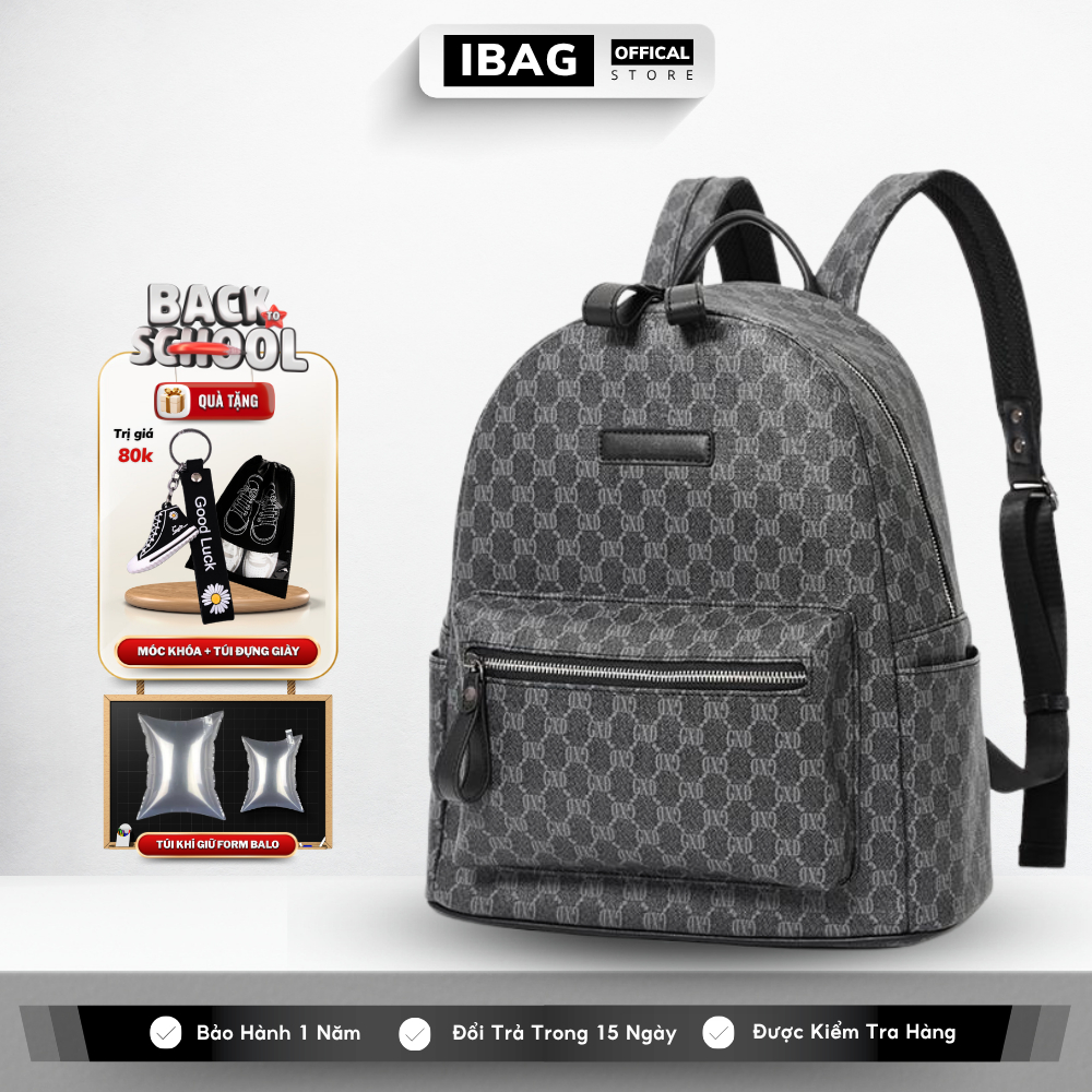 Balo Da Đi Học IBAG Balô Da Thời Trang Nam Nữ Cặp Da Pu Cao Cấp Ba Lô Da Cặp Đi Học Ulzzang Balo Đựng Laptop 14 Inh | BigBuy360 - bigbuy360.vn