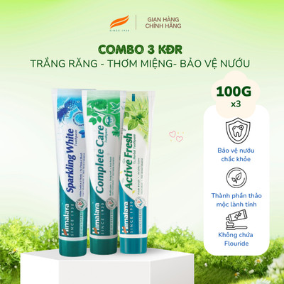 Combo 3 kem đáng răng Himalaya bảo vệ nướu chăm sóc răng chắc khỏe trắng sáng 100g/sản phẩm