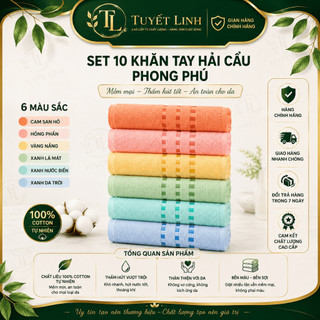Combo 10 Khăn Lau Mặt Cotton 100% Thấm Nước, Hút Mồ Hôi Hải Cẩu ( 28 x 42cm)