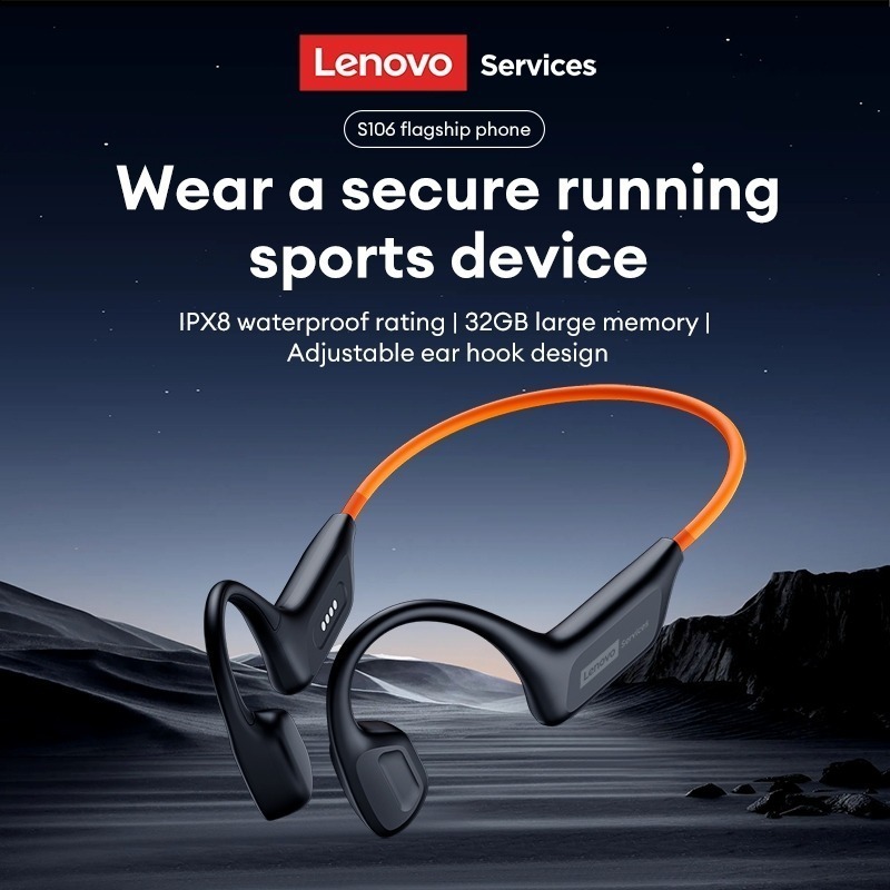 Lenovo S106 Tai nghe dẫn truyền xương không dây Chống nước IPX8 Bơi lội Chạy bộ Bluetooth 6.0 Âm thanh vòm HIFI Chính hã | BigBuy360 - bigbuy360.vn