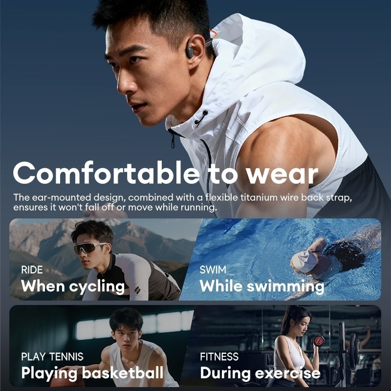 Lenovo S106 Tai nghe dẫn truyền xương không dây Chống nước IPX8 Bơi lội Chạy bộ Bluetooth 6.0 Âm thanh vòm HIFI Chính hã | BigBuy360 - bigbuy360.vn