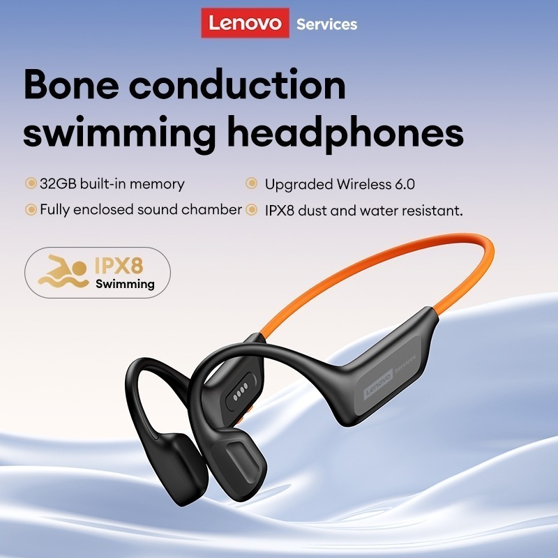 Lenovo S106 Tai nghe dẫn truyền xương không dây Chống nước IPX8 Bơi lội Chạy bộ Bluetooth 6.0 Âm thanh vòm HIFI Chính hã | BigBuy360 - bigbuy360.vn