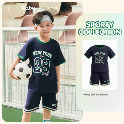 Set bộ bé trai ILABY chất liệu cotton thoáng mát thấm hút tốt, phong cách thể thao [4028]