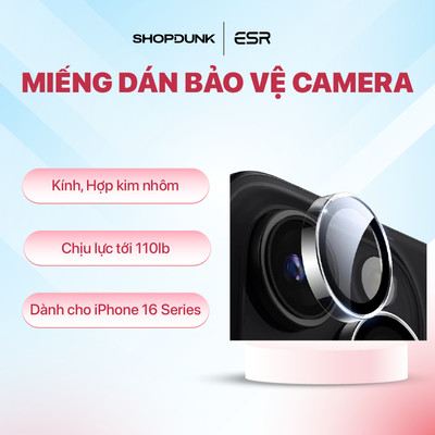 Miếng dán bảo vệ camera ESR cho iPhone 16 / iPhone 16 Plus / iPhone 16 Pro / iPhone 16 Pro Max
