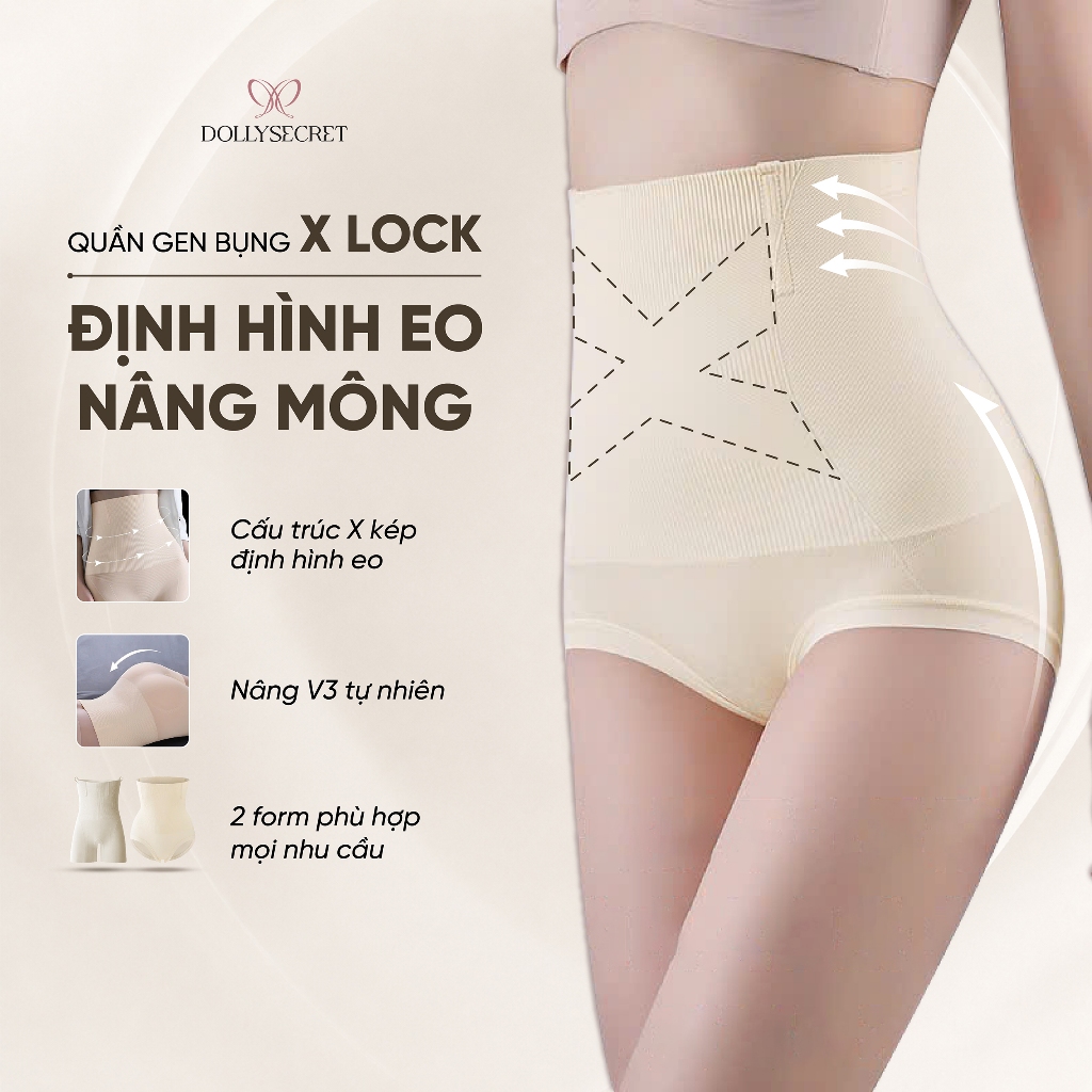 Quần gen bụng X LOCK định hình eo nâng mông Không Lộ Viền DOLLY SECRET Q09