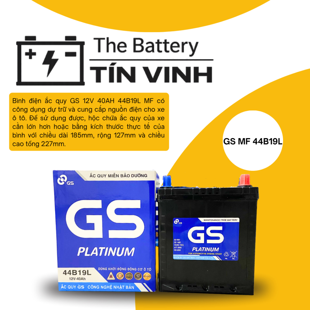 Bình điện ắc quy GS 12V 40AH 44B19L MF