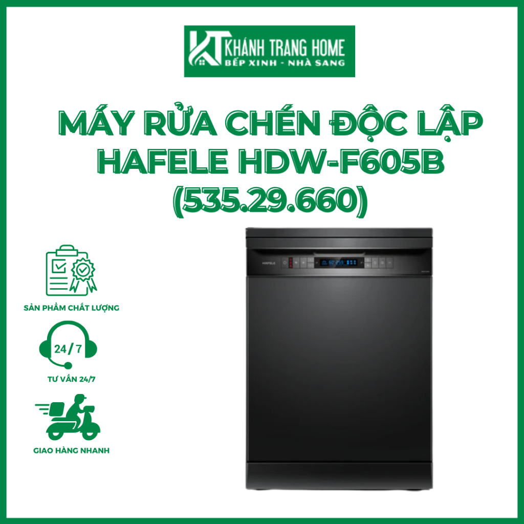 Máy rửa chén độc lập HAFELE HDW-F605B (535.29.660) chính hãng, dung tích 15 bộ - Khánh Trang Home