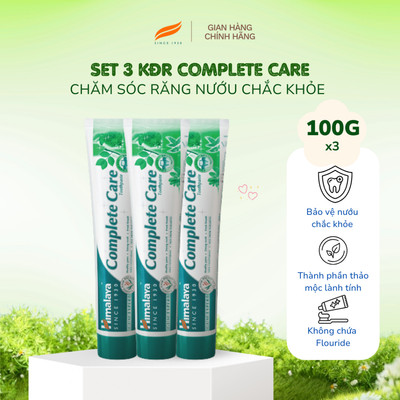 Combo 3 tuýp kem đánh răng bảo vệ nướu Himalaya Complete Care Toothpaste 100g/ tuýp
