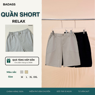 Quần Short Nam BADASS Linen Cotton Form Rộng Relax – Cạp Chun Co Giãn, Thoáng Mát Đi Biển _QSDTK718