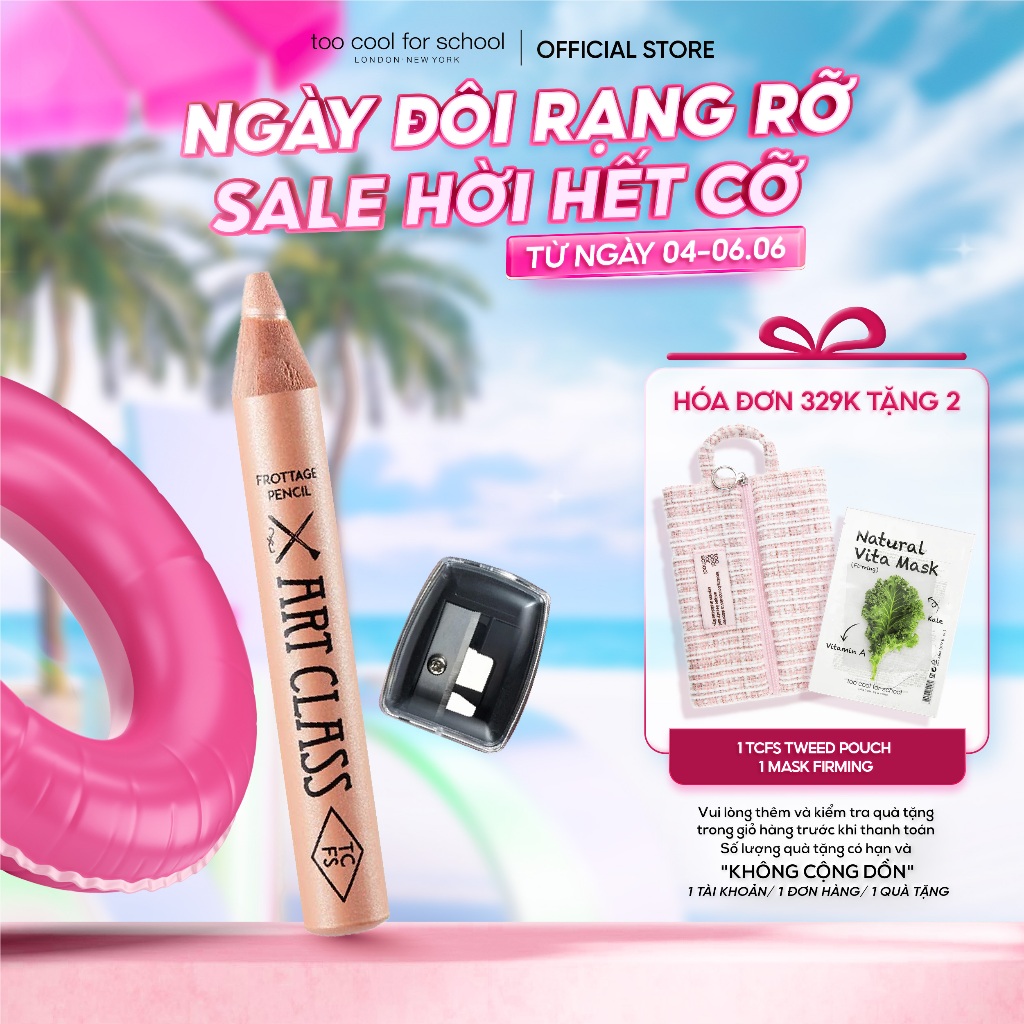[Tặng chuốt] 1.1g chì trang đa năng mắt má viền môi Too Cool For School Artclass Frottage Pencil