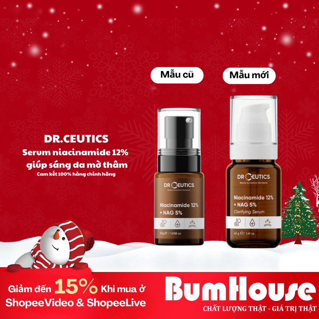 Serum Drceutics Niacinamide 12% DrCeutics Giảm Thâm Sáng Da Kiềm Dầu (30ml 40g 100ml)