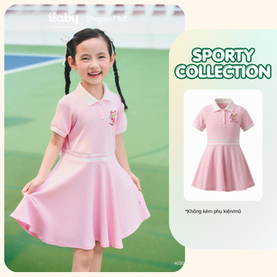 [ILABY 10-40kg] Váy thun polo thể thao bé gái chất liệu thun cotton co giãn thoải mái [4030]