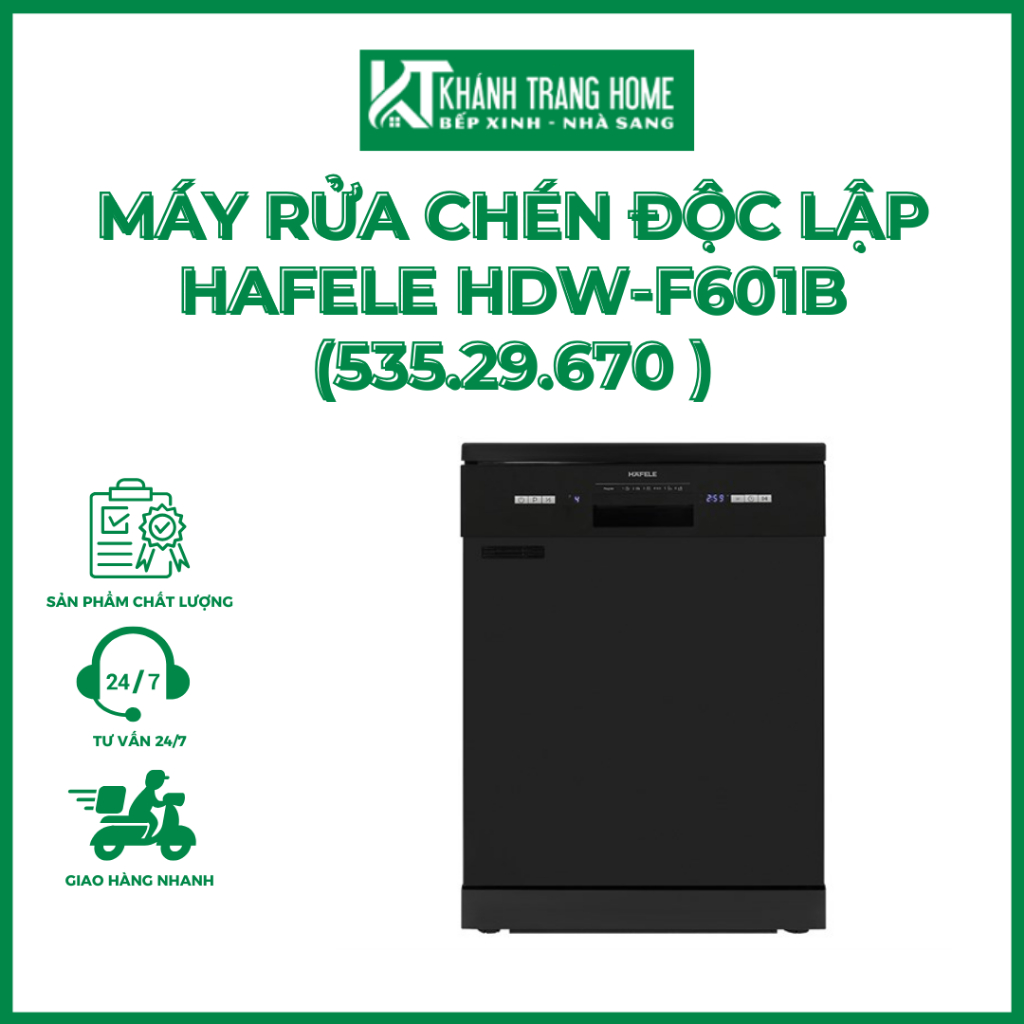 Máy rửa bát độc lập Hafele HDW-F601B (535.29.670) chính hãng bảo hành 3 năm - Khánh Trang Home