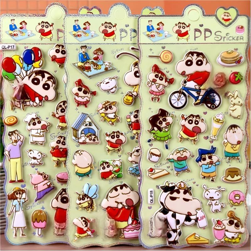 [Set of 3] Bonhon Drop Stickers: Ninrikidy Soft and Squishy Butt Stickers – 3D, Cute, Planner Sticke