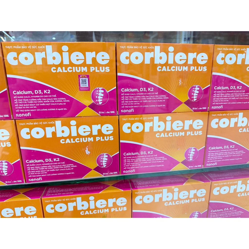Canxi Corbiere Calcium Plus D3k2 Hộp 30 ống