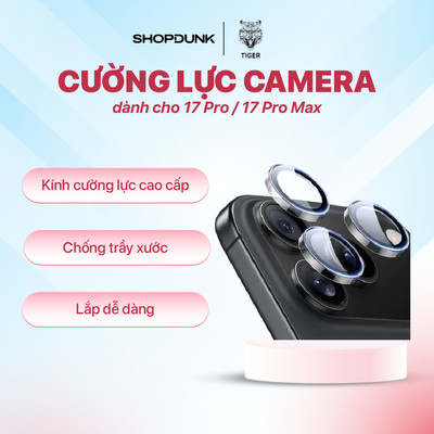Miếng dán cương lực Camera Lens Tiger dành cho iPhone 17Pro/17 Pro Max