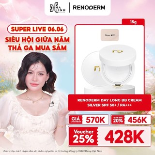 [Võ Hà Linh x Renoderm] Phấn Nước Cushion RenoDerm DAY LONG BB CREAM SILVER Tone 21 Chống Nắng SPF50+/PA+++ 15g