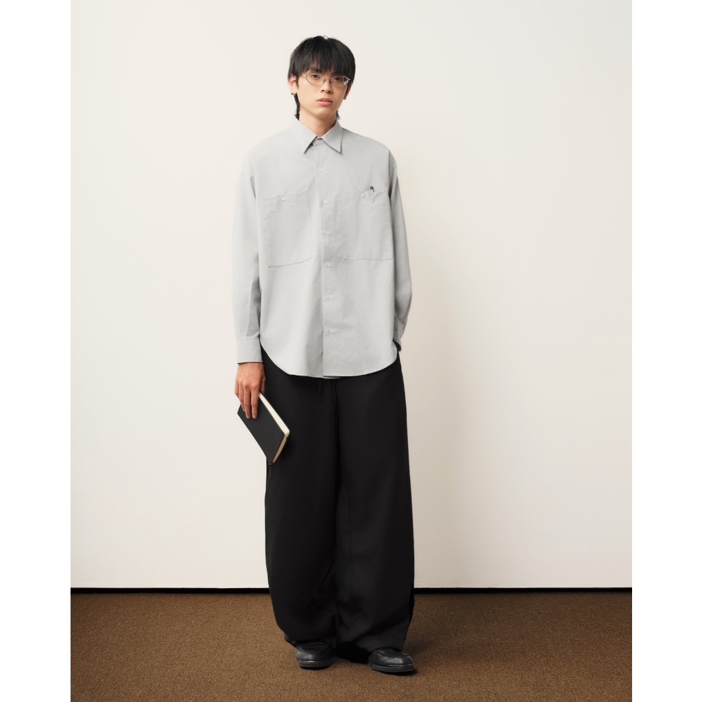 AGOB - ÁO SƠ MI COTTON FORM OVERSIZE 2 MÀU - DEEP POCKET SHIRT