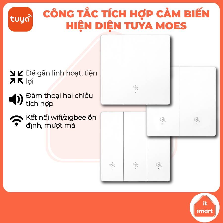 Công Tắc Cảm Biến Hiện Diện mmWave Tuya Zigbee Moes- Tự Động Bật Tắt Đèn Khi Có Người