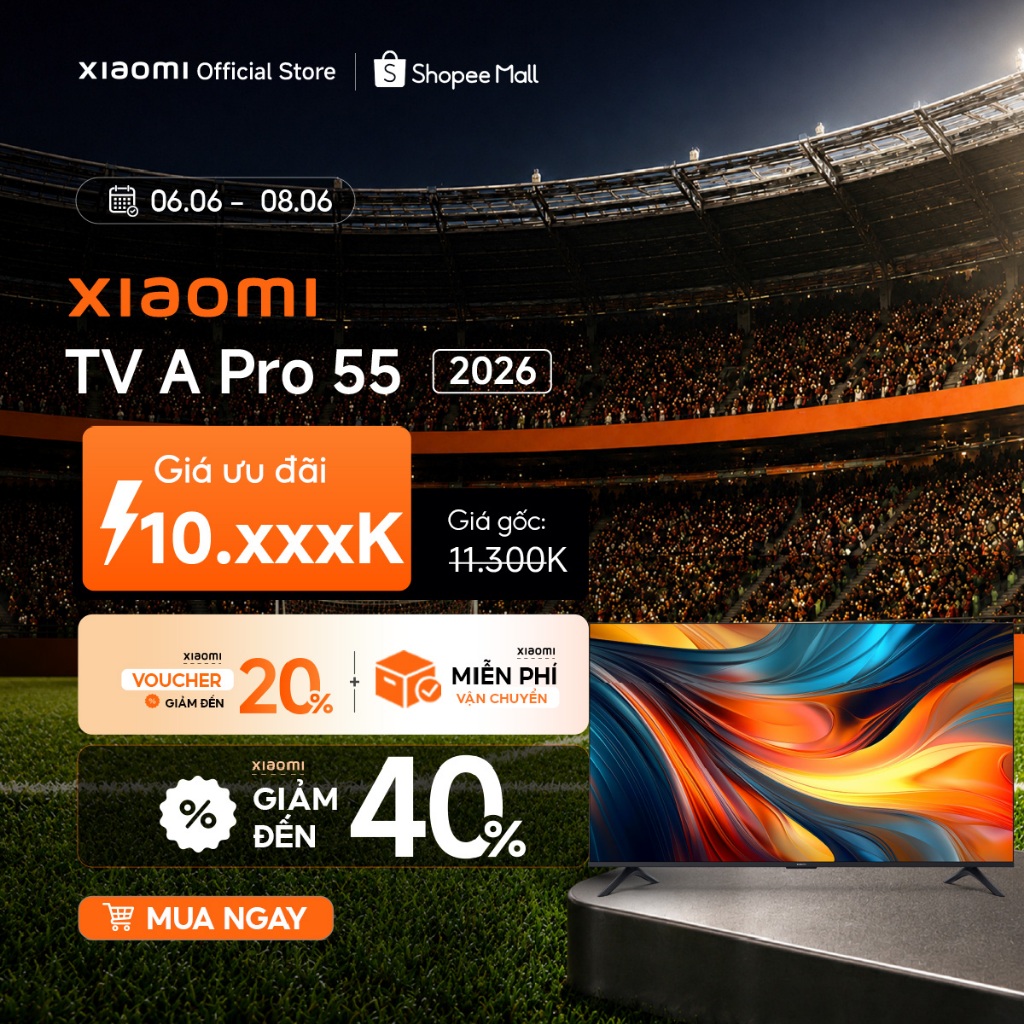 Xiaomi TV thông minh A Pro 55" 2026 | QLED 4K UHD | Điều khiển giọng - BH 24 tháng chính hãng