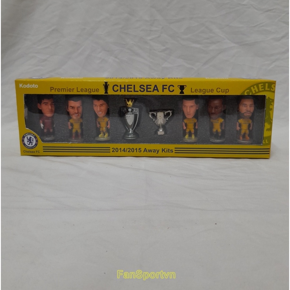 Box set mô hình tượng cầu thủ bóng đá Chelsea 2014-2015 away yellow kodoto Oscar Fabregas Drogba Haz