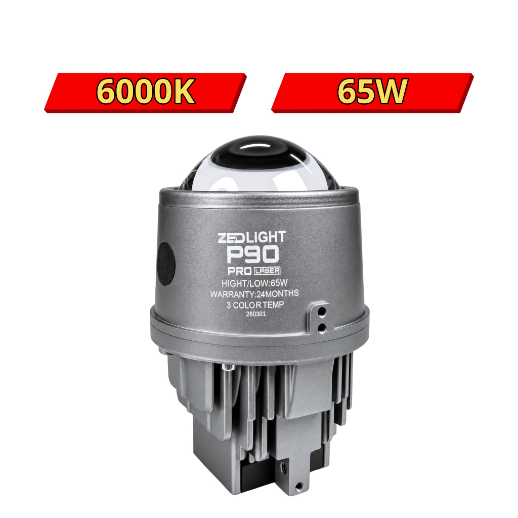 Đèn LED Bi Gầm 3.0 P90 Pro Laser ZEDLIGHT - 65W Có Tâm Trợ Pha Laser Chiếu Xa Trên 200m, Lắp Gầm Oto