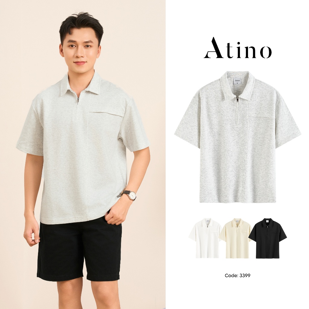 Áo Thun Polo Nam Cao Cấp ATINO Chất Cotton 2 Chiều Form Vừa Trẻ Trung Thoáng Mát L.4.3399