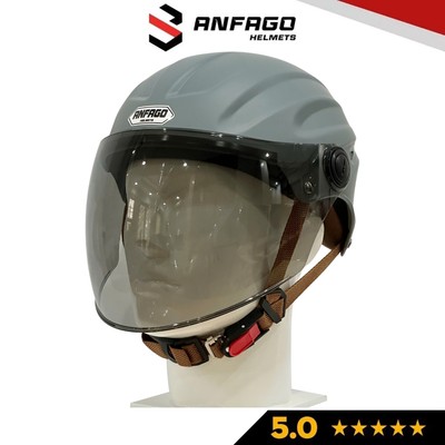 Mũ bảo hiểm kiểu dáng gù Anfago thể thao, kính dài đen dễ nhìn, an toàn, size vòng đầu 55-59 cm