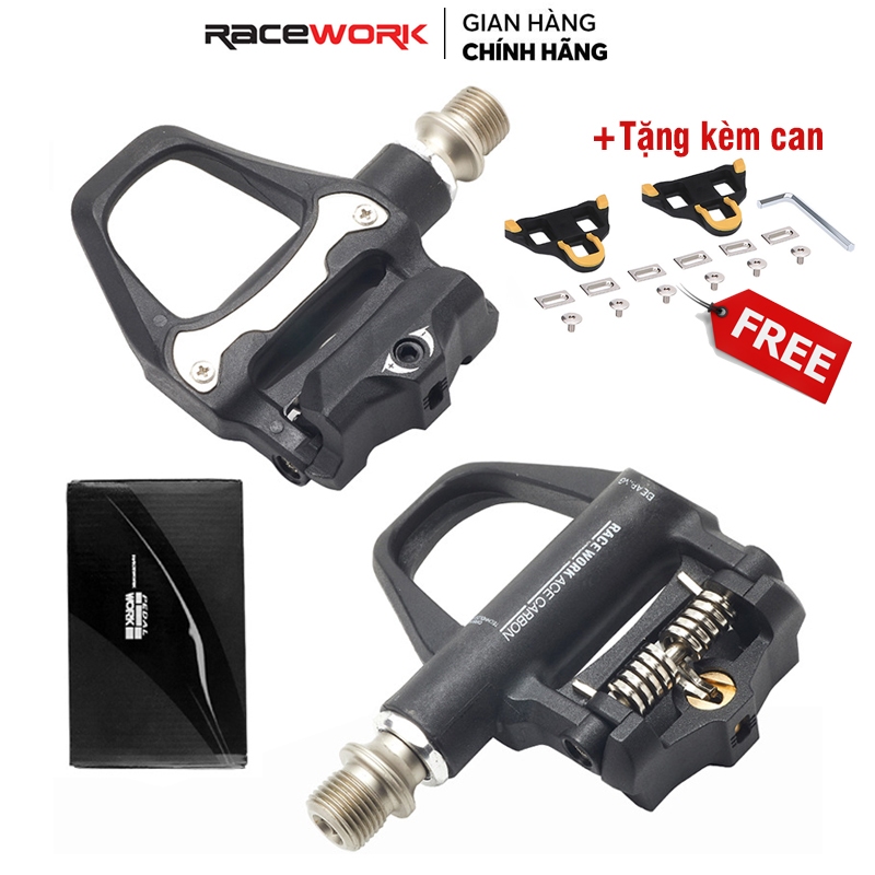 Pedal bàn đạp can cá xe đạp Racework dành cho xe road, fixed gear (tặng kèm can Cleat)