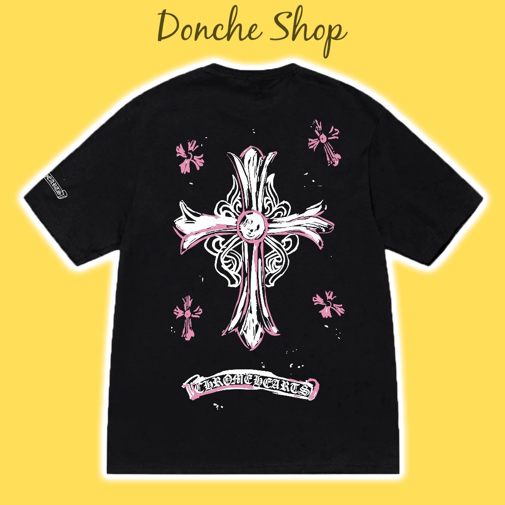 Áo Thun Chrome Hearts Gothic Cross Unisex Nam Nữ Chất Cotton Cao Cấp Áo Phông Chrome 582101