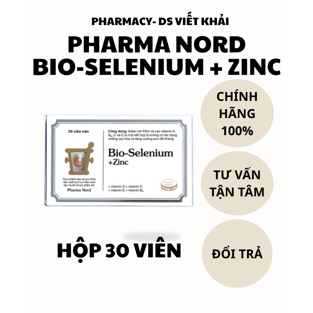 [SẢN PHẨM CHÍNH HÃNG] TPBVSK PHARMA NORD BIO-SELENIUM + ZINC HỘP 30V