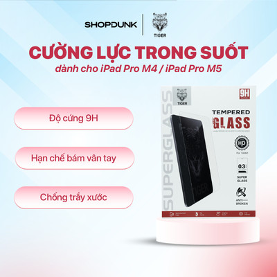 Kính cường lực Tiger Tempered Glass Screen Protectors dành cho iPad Pro M4 / iPad Pro M5 (11 inch & 13 inch)