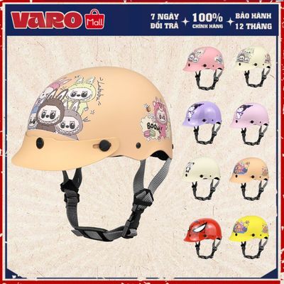 Mũ bảo hiểm cho bé 1/ 2 VARO tem Labubu siêu dễ thương