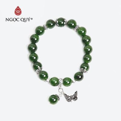 Vòng tay đá Ngọc bích tự nhiên phối charm - Mẫu VC0390 - Ngọc Quý