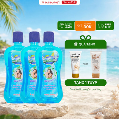 [Live] COMBO 3 chai nước súc miệng Sao Thái Dương Bạc 500ml thơm miệng trắng răng kèm quà tặng
