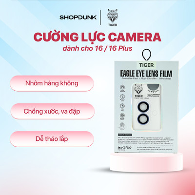 Kính dán cường lực Tiger Camera Lens Protector cho iPhone 16/ 16 Plus